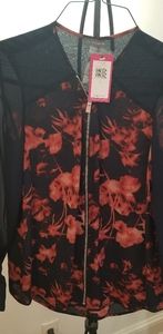 Vince Camuto Navy blue & Floral Blouse